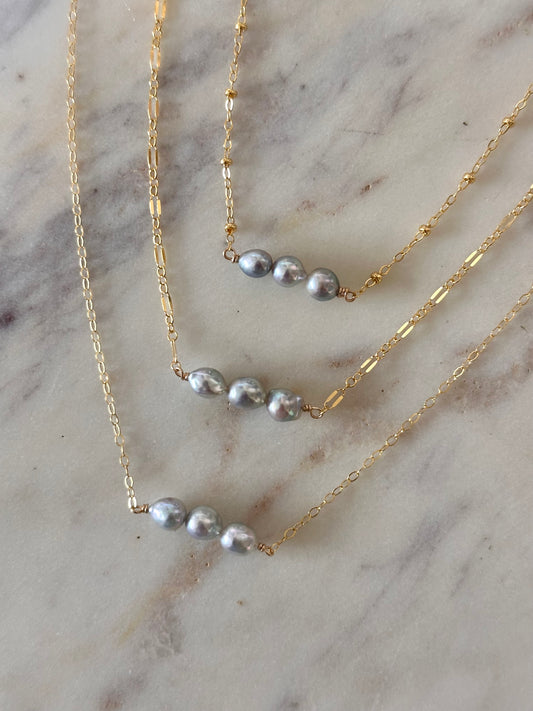 Oasis Blue Akoya Necklace