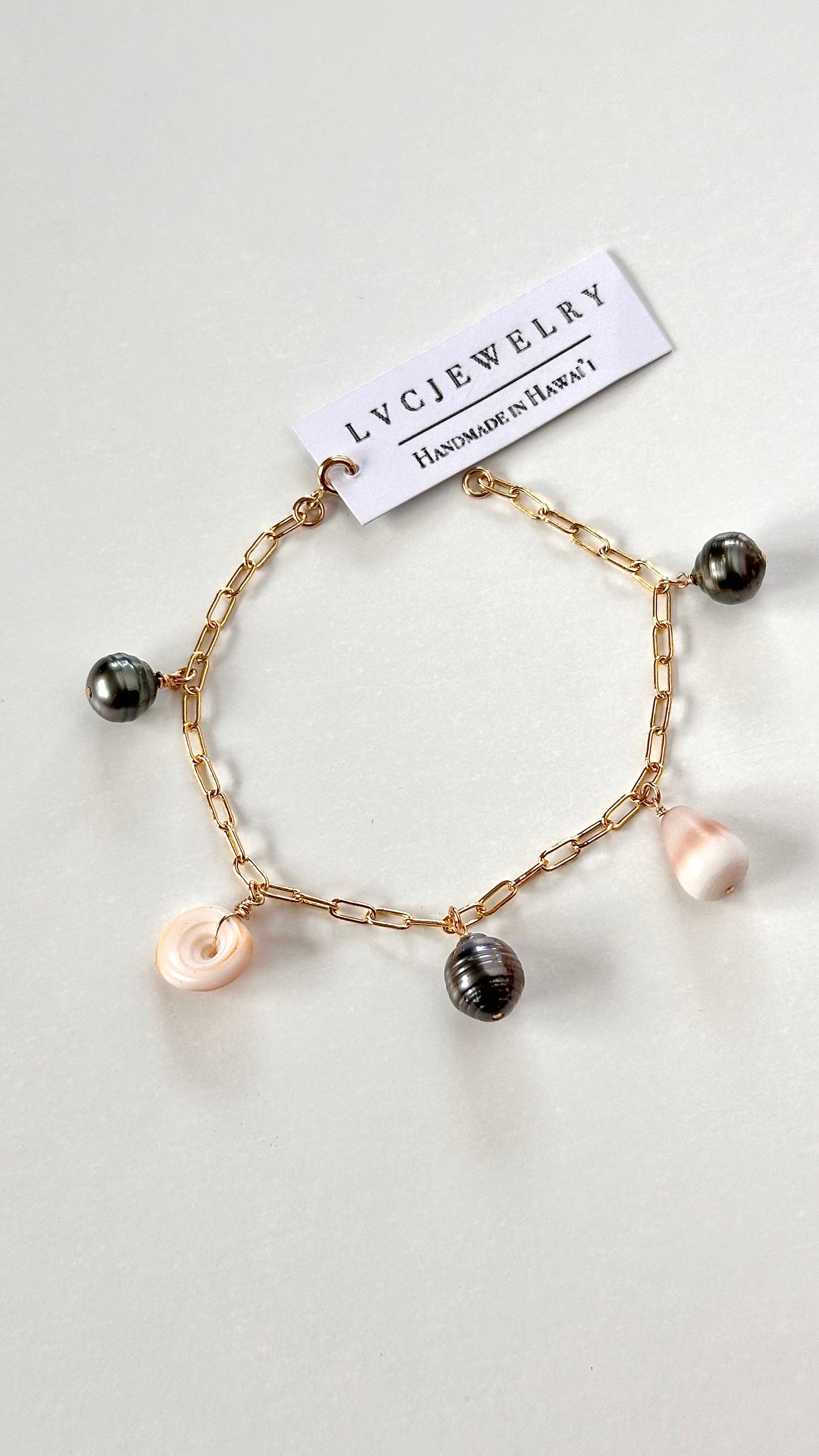 Tahitian Pearl + Shell Bracelet