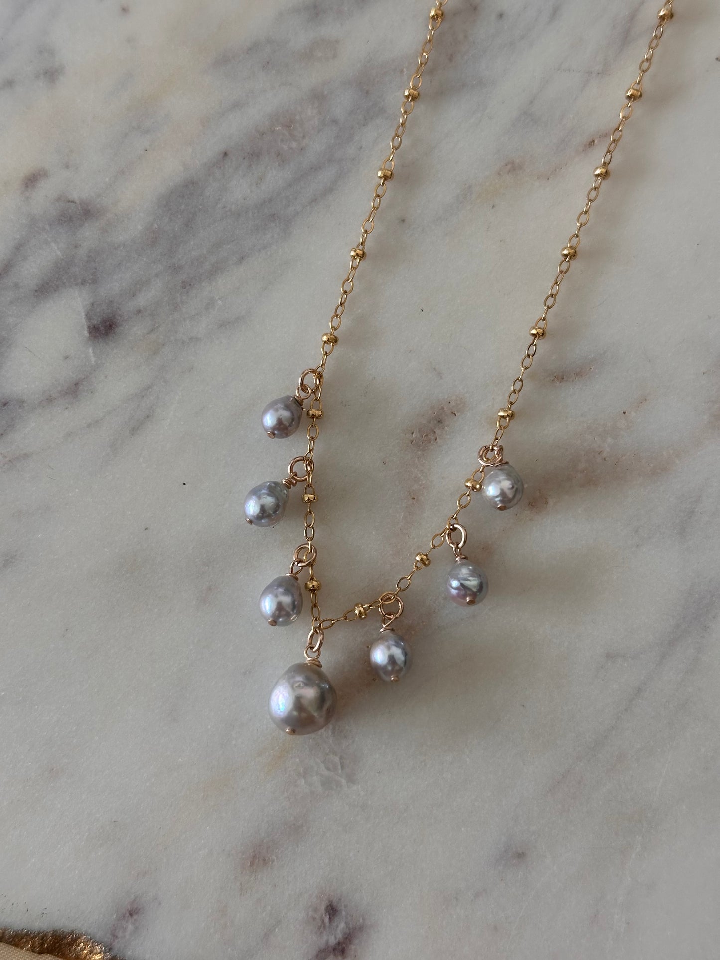 Blue Akoya Necklace