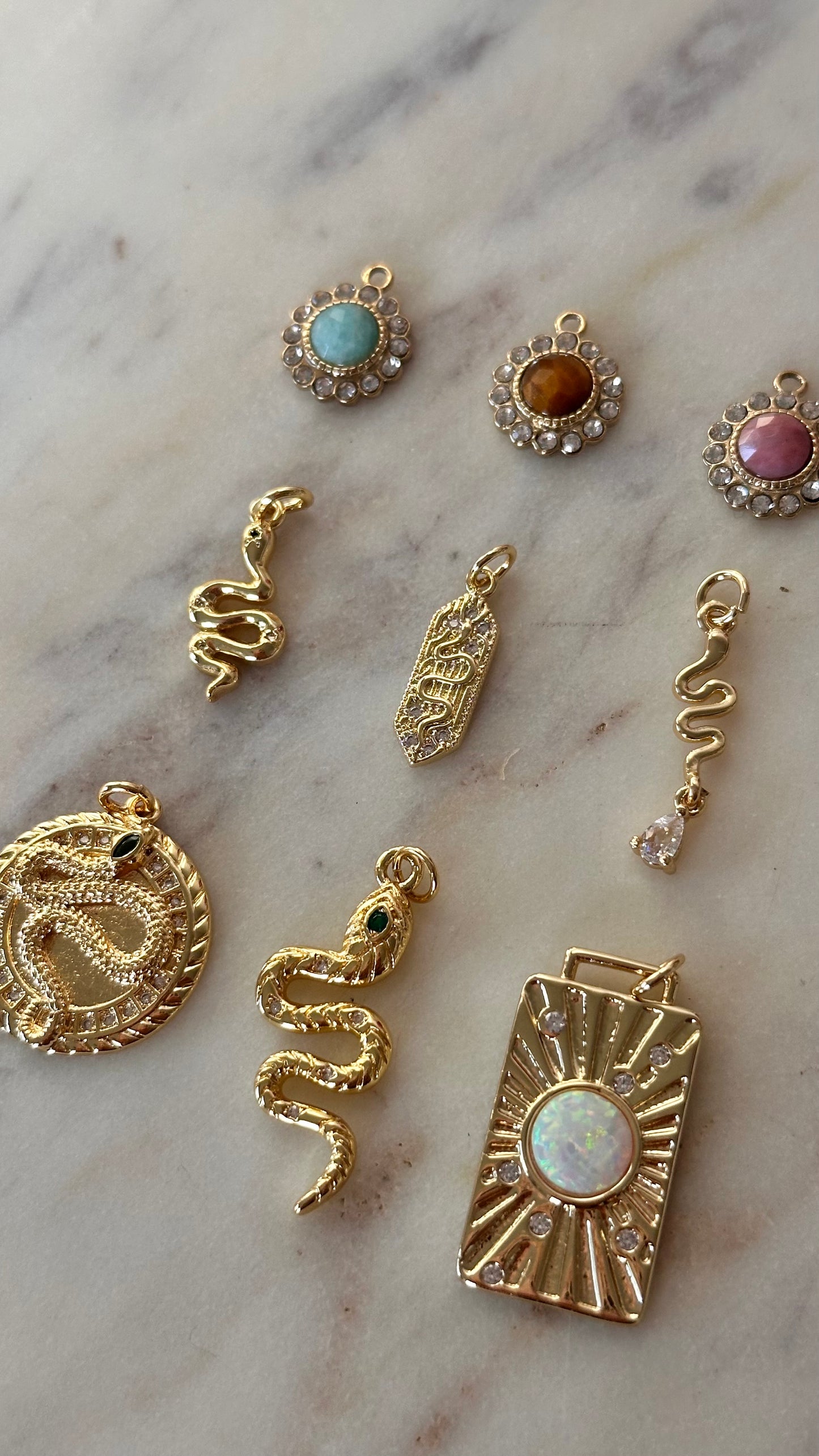 Charm Bar Snake + Stone Charms