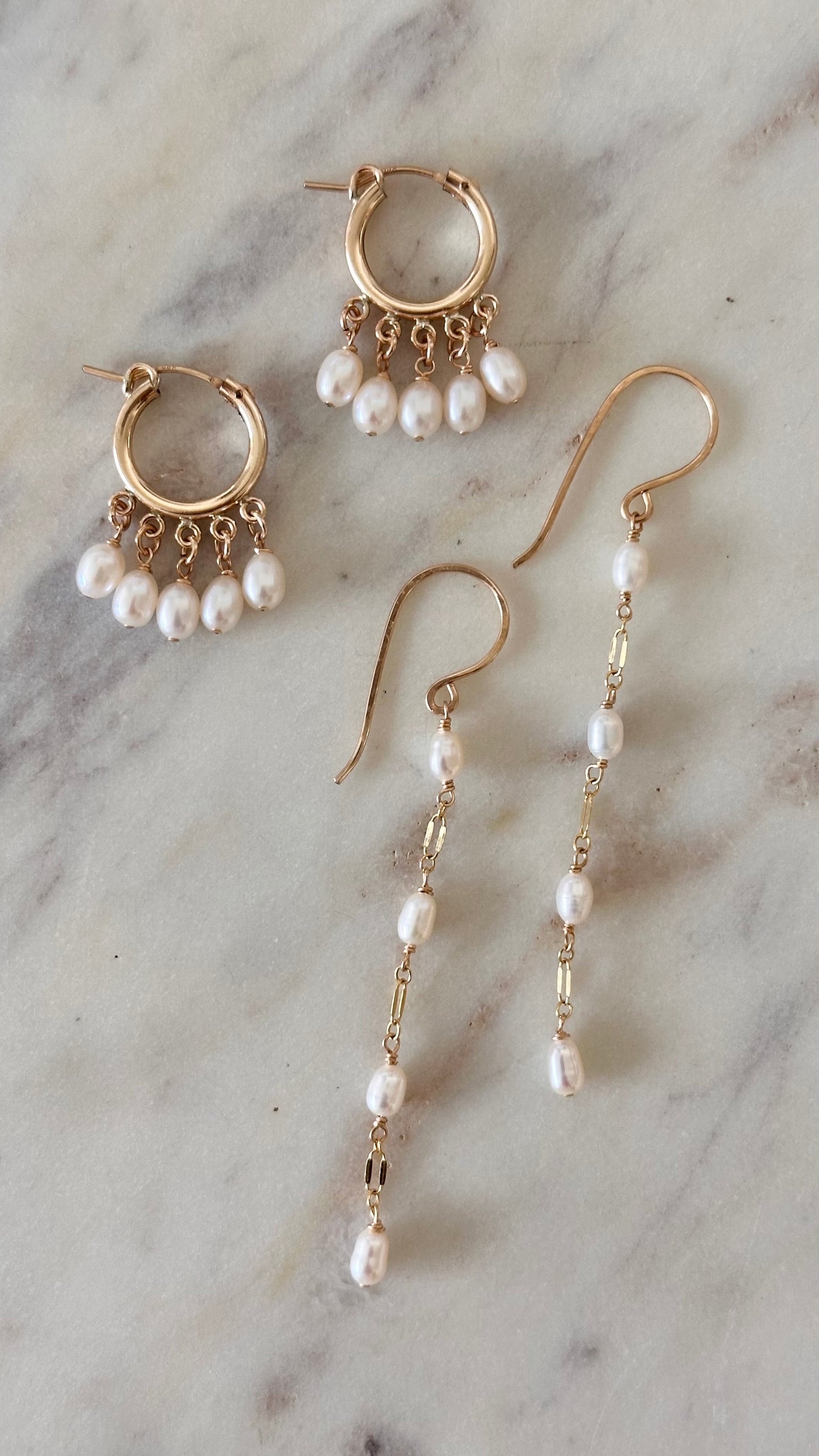 White Pearl Earrings