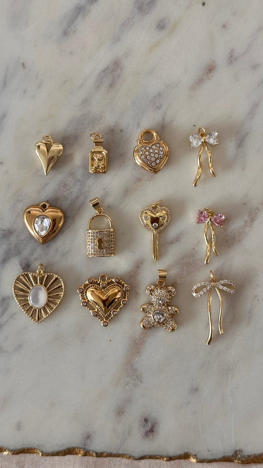 Charm Bar Heart + Bow Charms