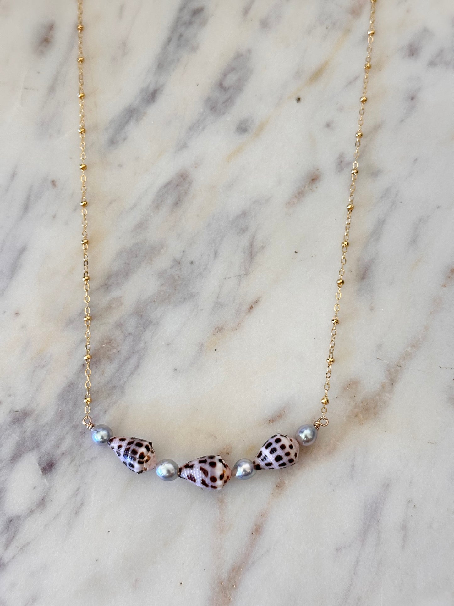 Hebrew + Blue Akoya Necklace