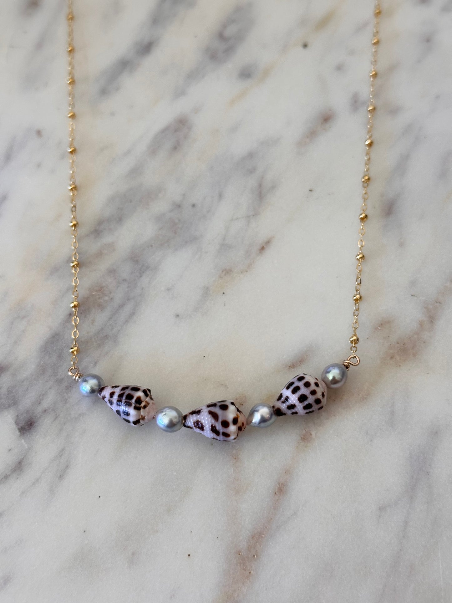 Hebrew + Blue Akoya Necklace