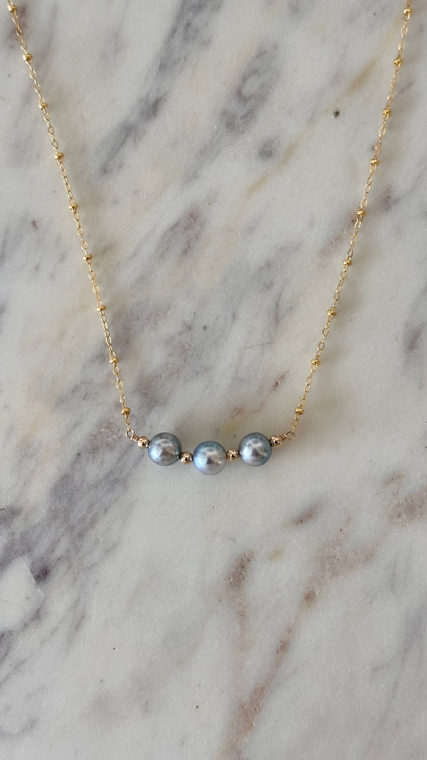 Blue Akoya Necklaces