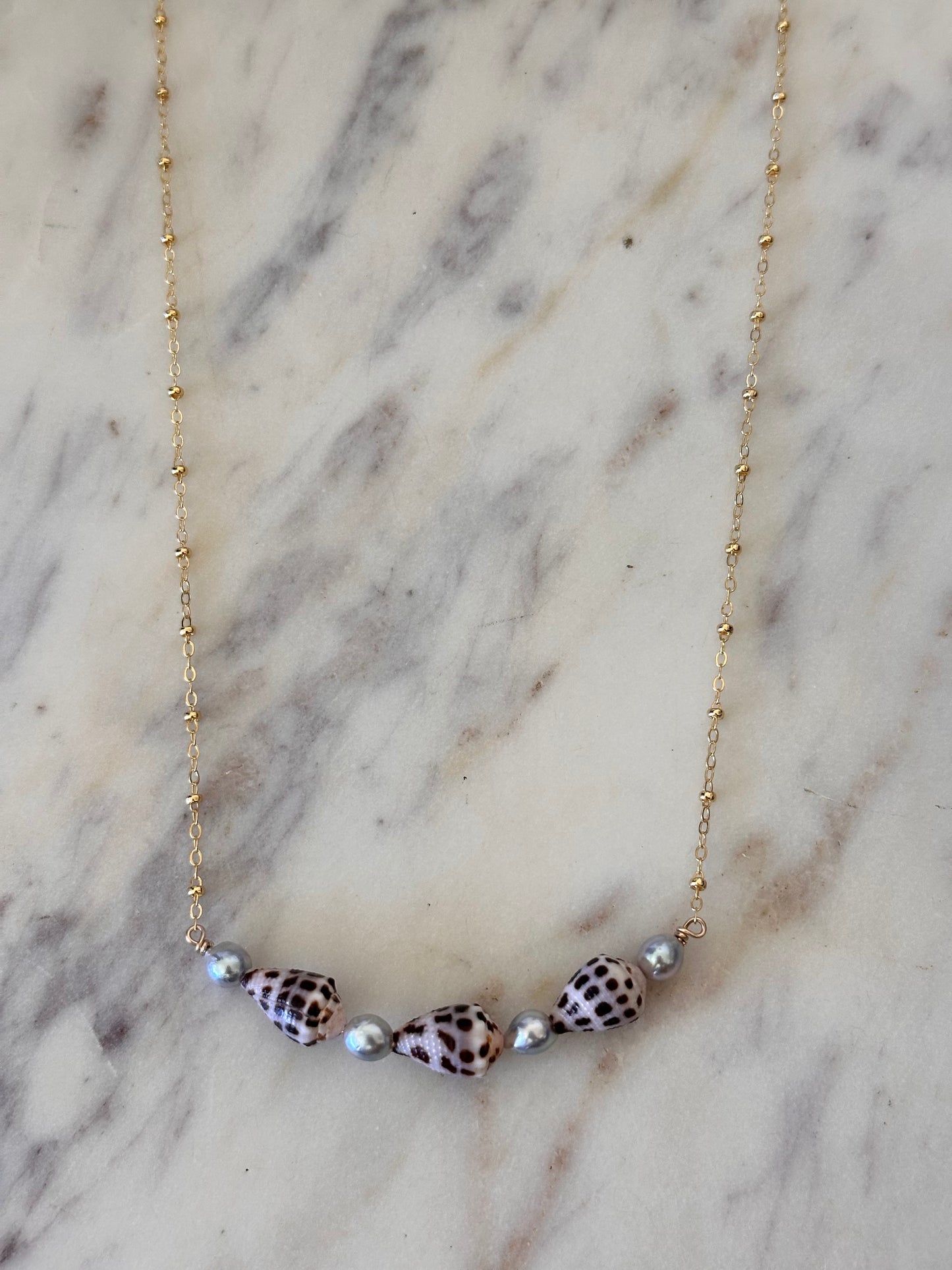 Hebrew + Blue Akoya Necklace