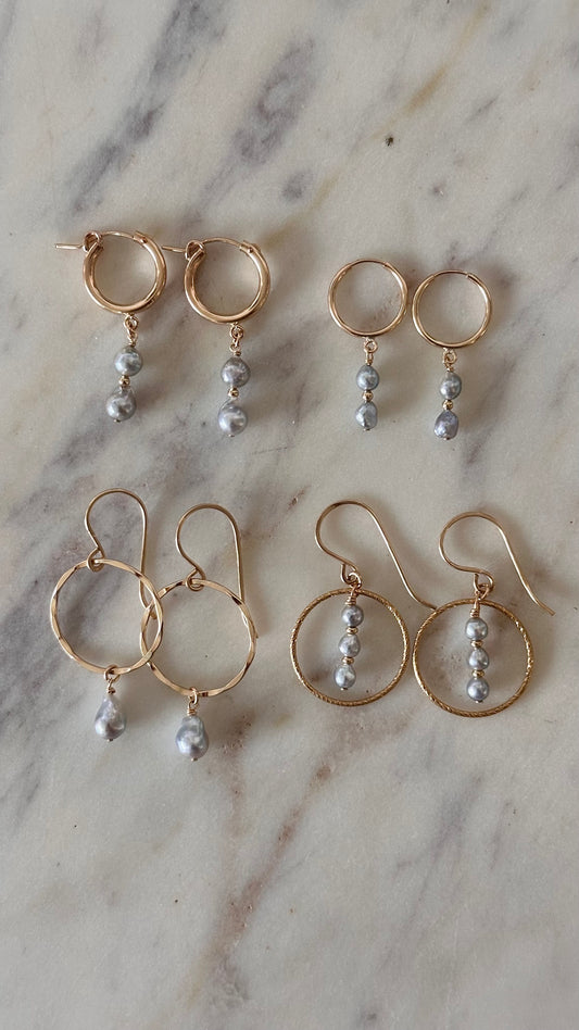 Blue Akoya Earrings