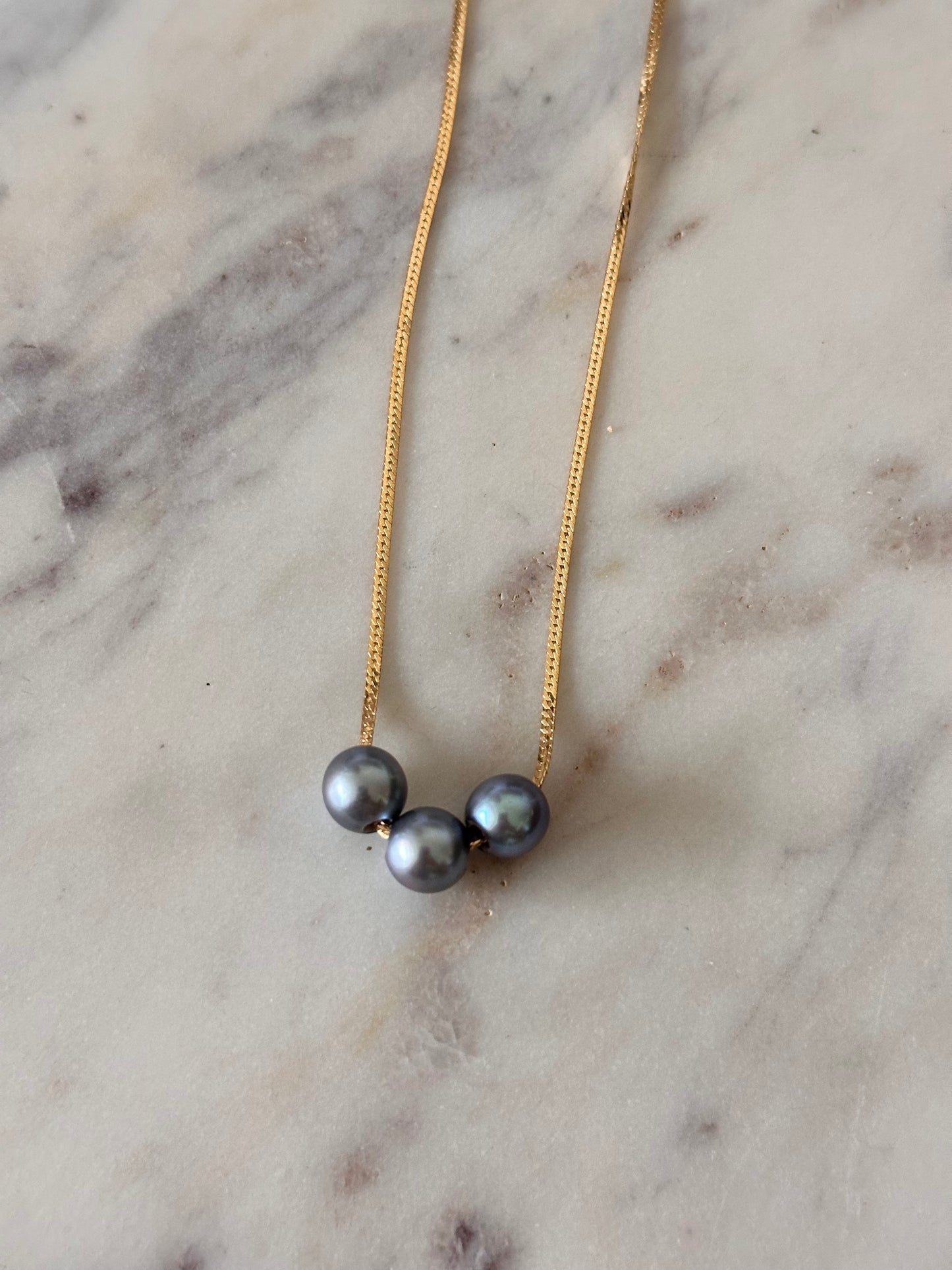 Blue Akoya Necklace