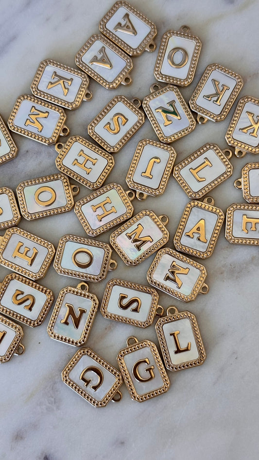 Charm Bar Mother of Pearl Letters