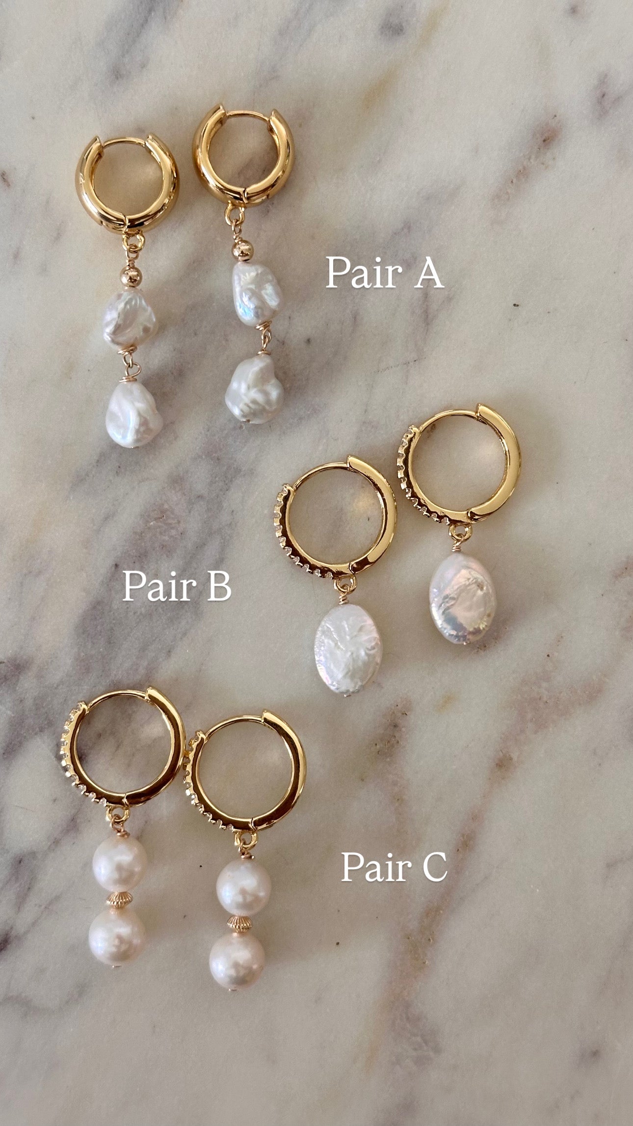 White Freshwater Pearl Hoops