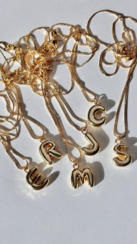 Blaire Bubble Letter Necklace