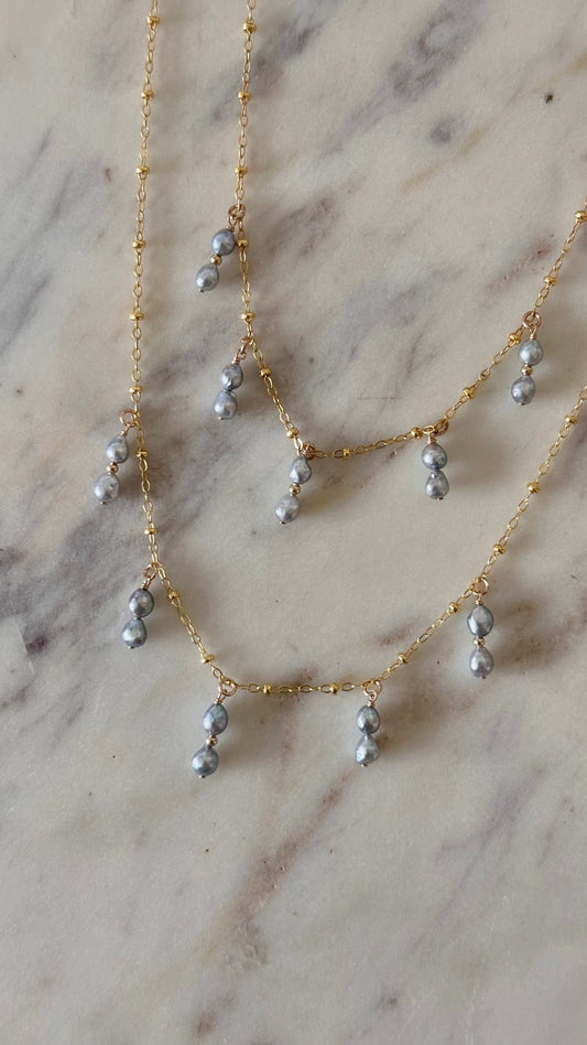 Coconut Girl Blue Akoya Necklace