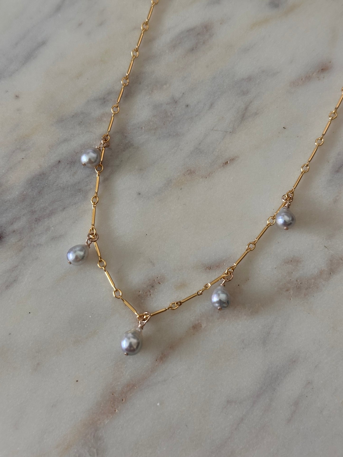 Blue Akoya Necklace