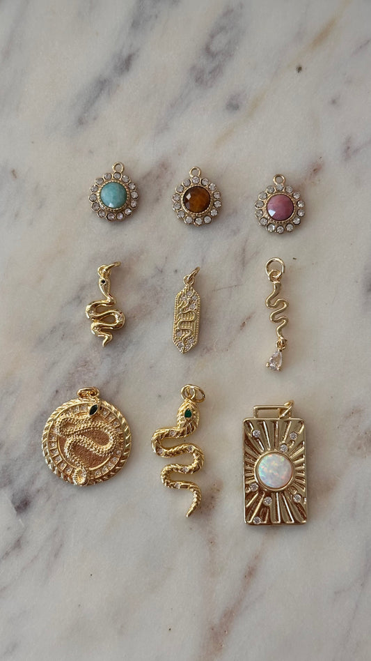 Charm Bar Snake + Stone Charms