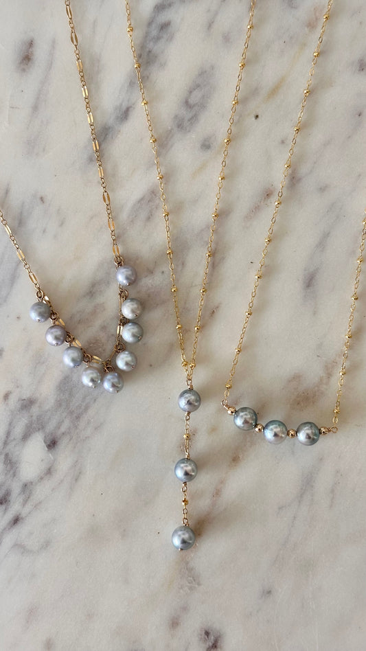 Blue Akoya Necklaces