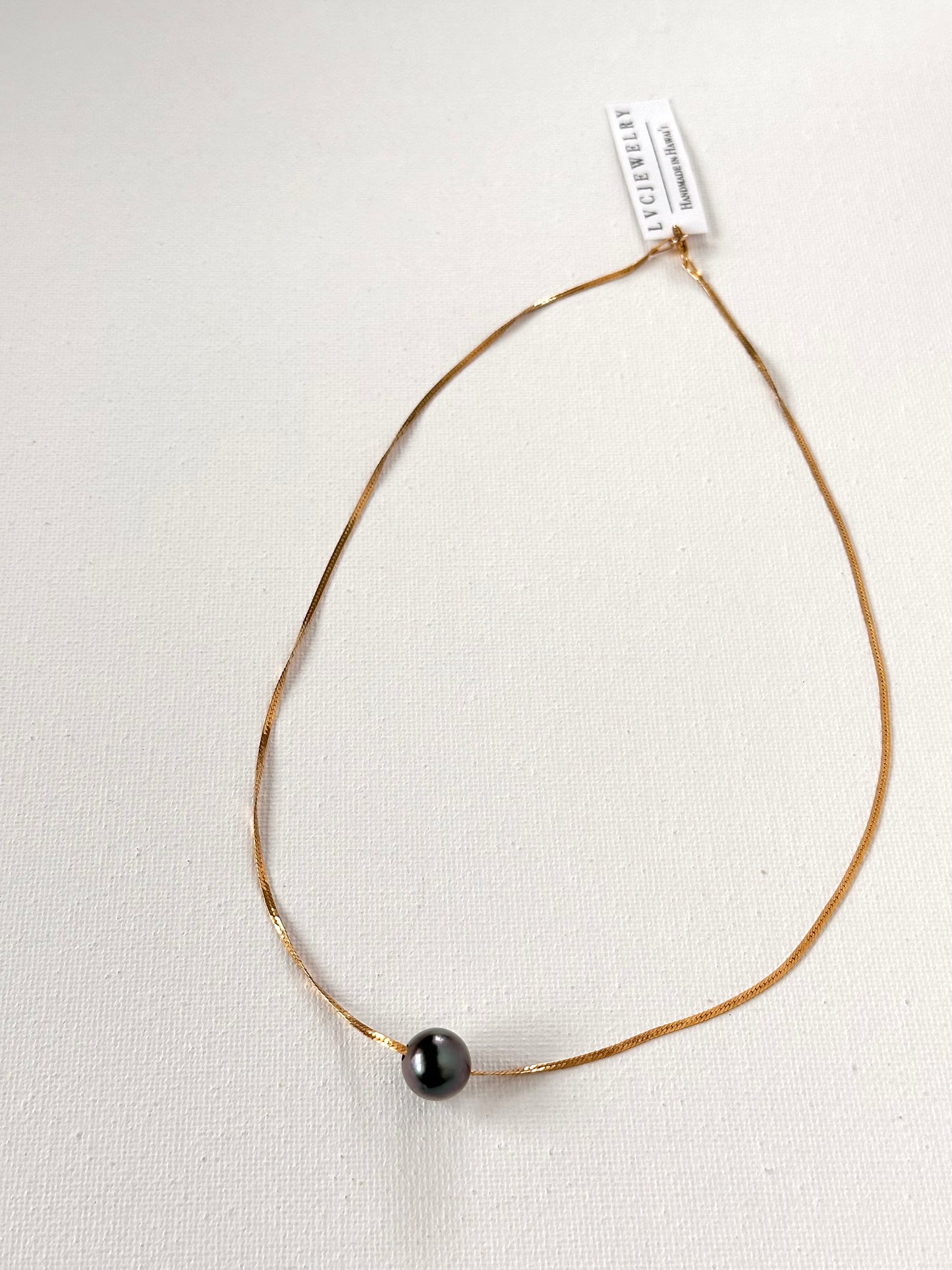 Tahitian Pearl x Herringbone Necklace