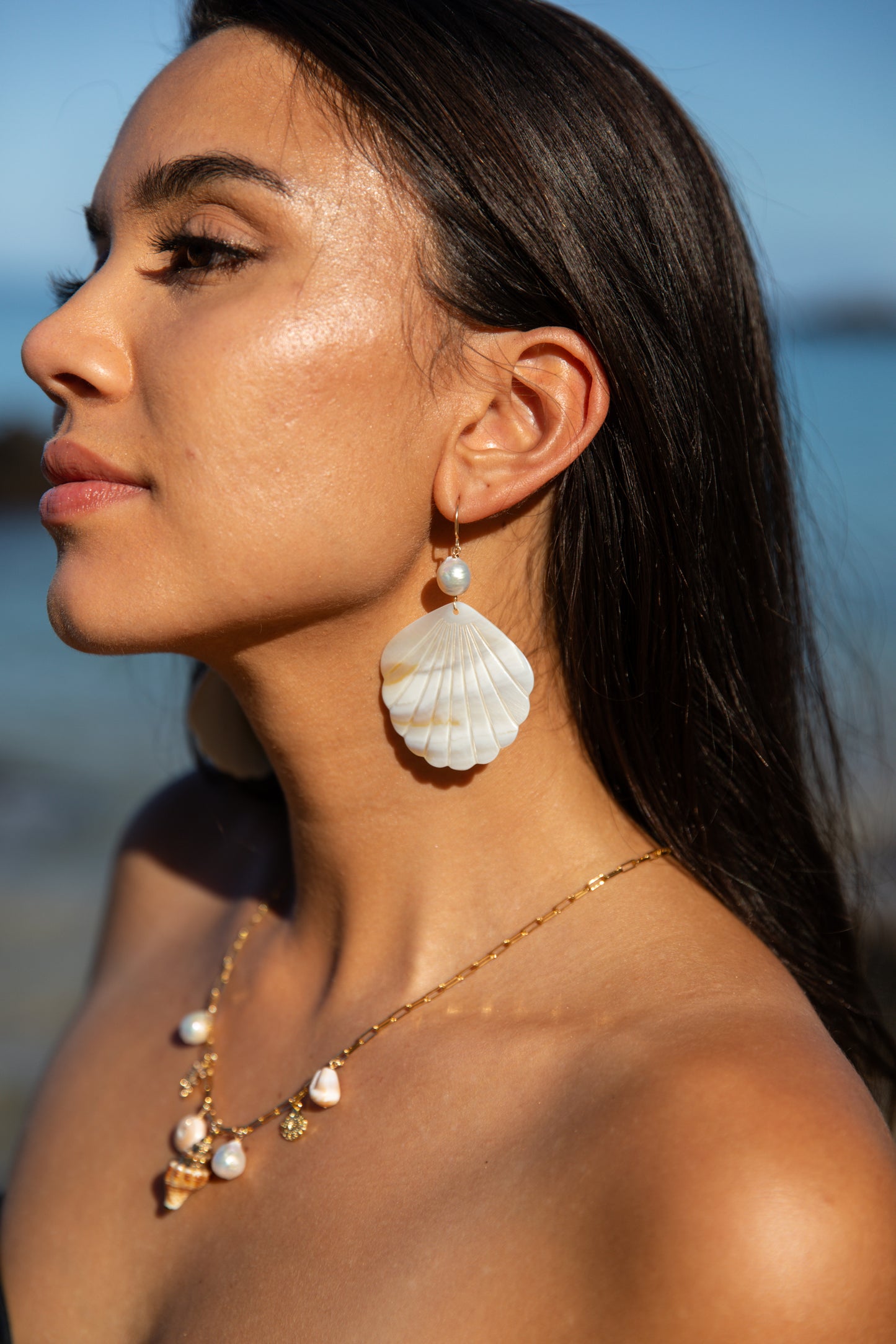 Naia Mother of Pearl Shell Earrings