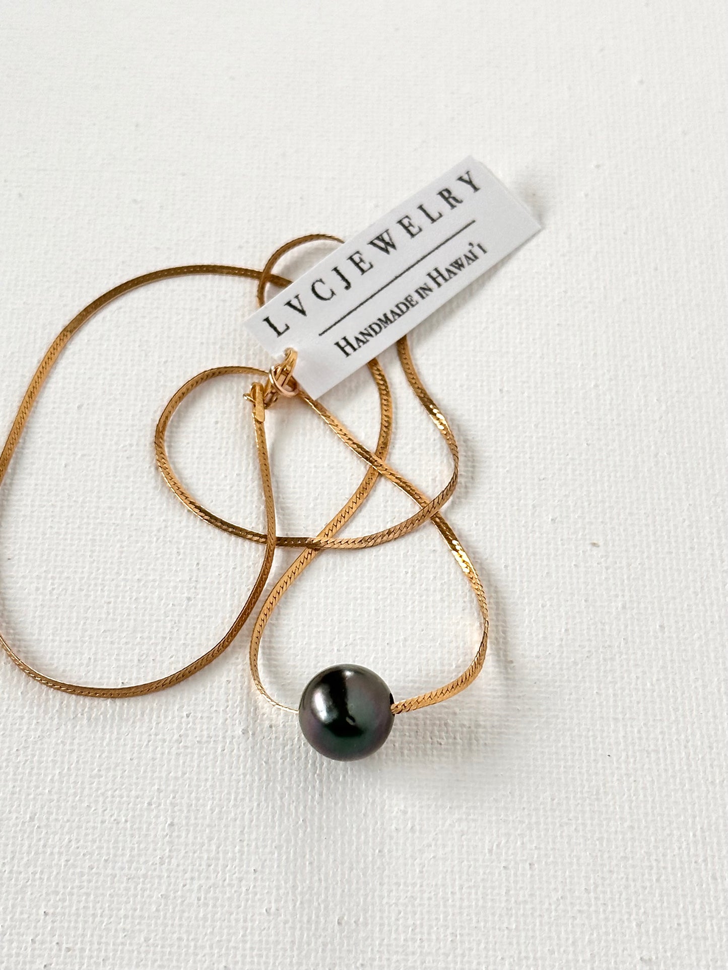 Tahitian Pearl x Herringbone Necklace