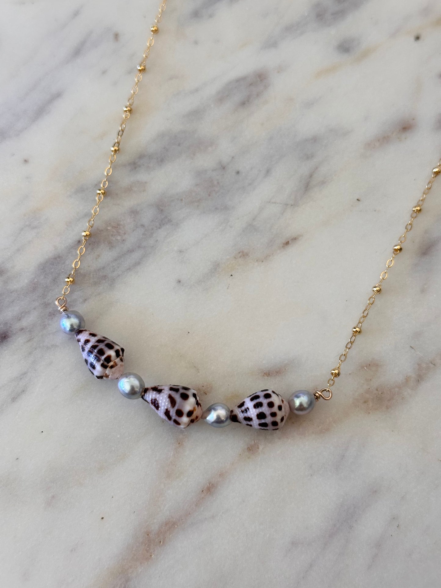Hebrew + Blue Akoya Necklace