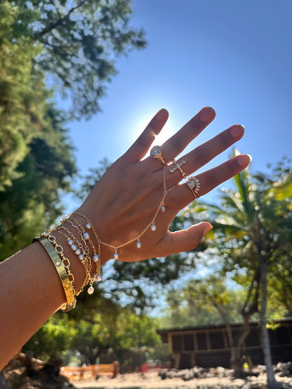 Blue Akoya Handchain