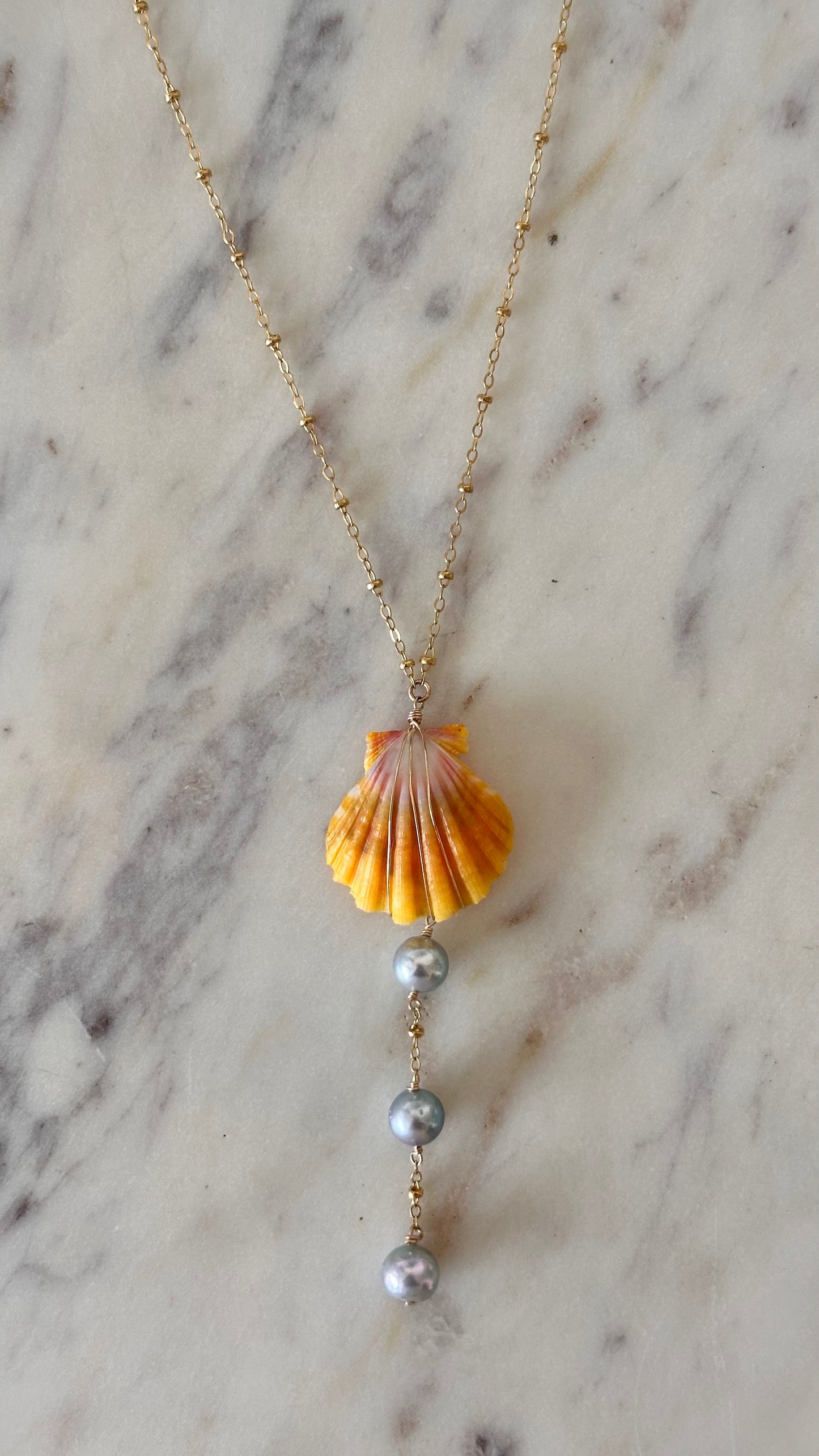 Sunrise Blue Akoya Lariat