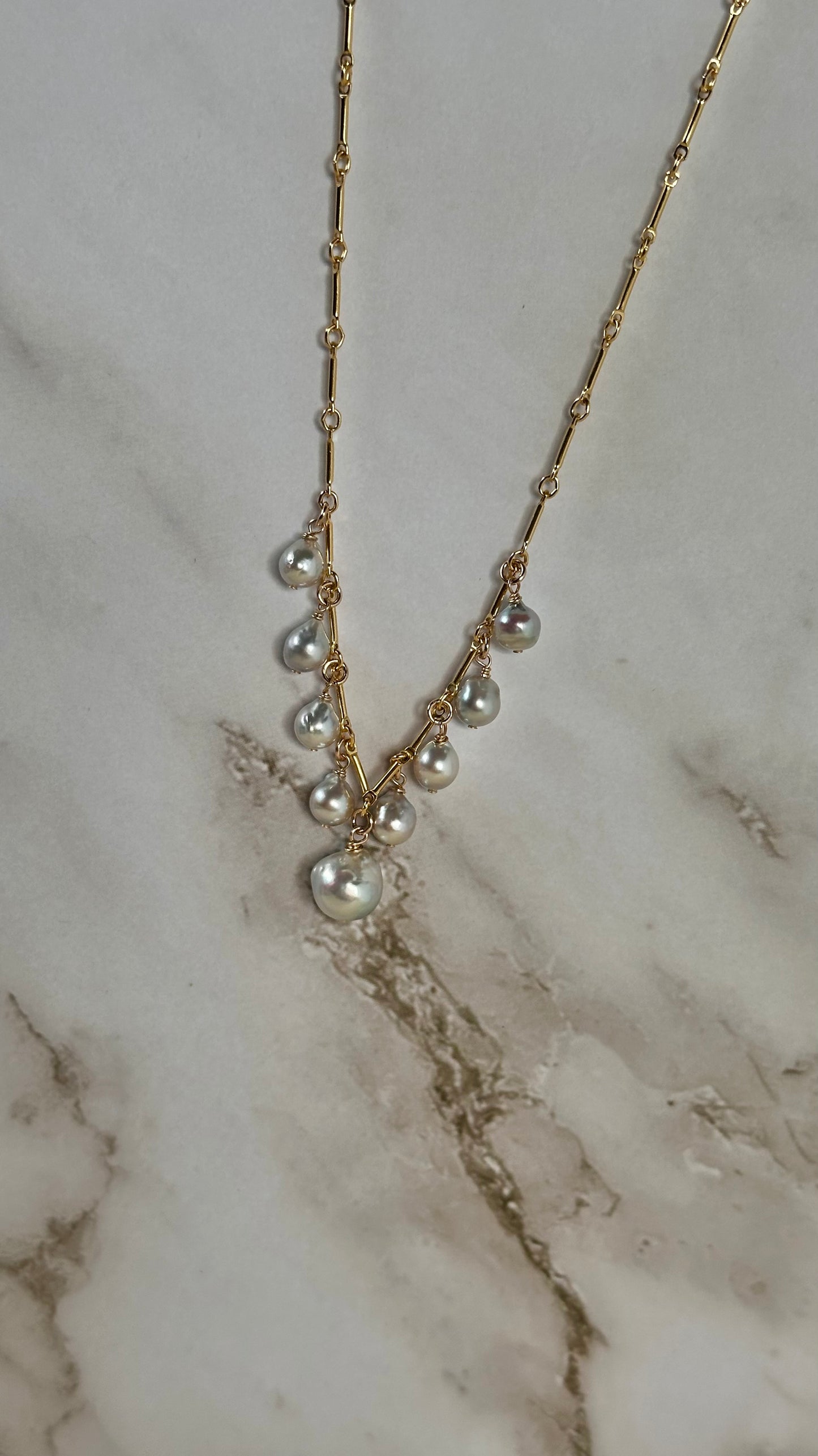 Blue Akoya Necklace