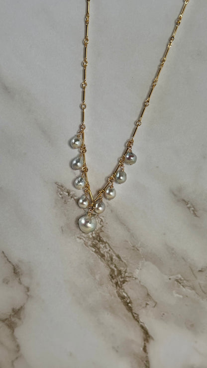 Blue Akoya Necklace