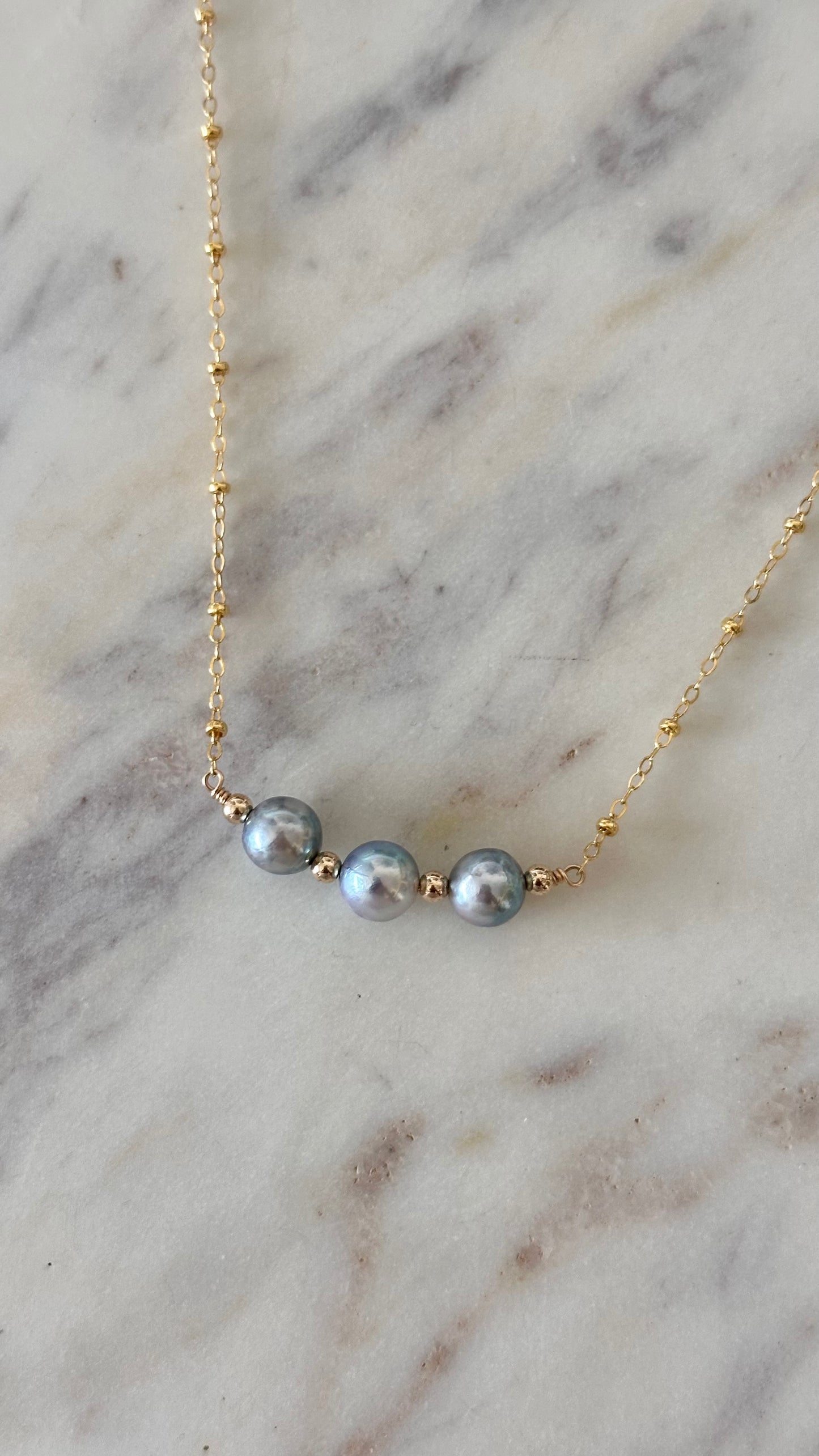 Blue Akoya Necklaces