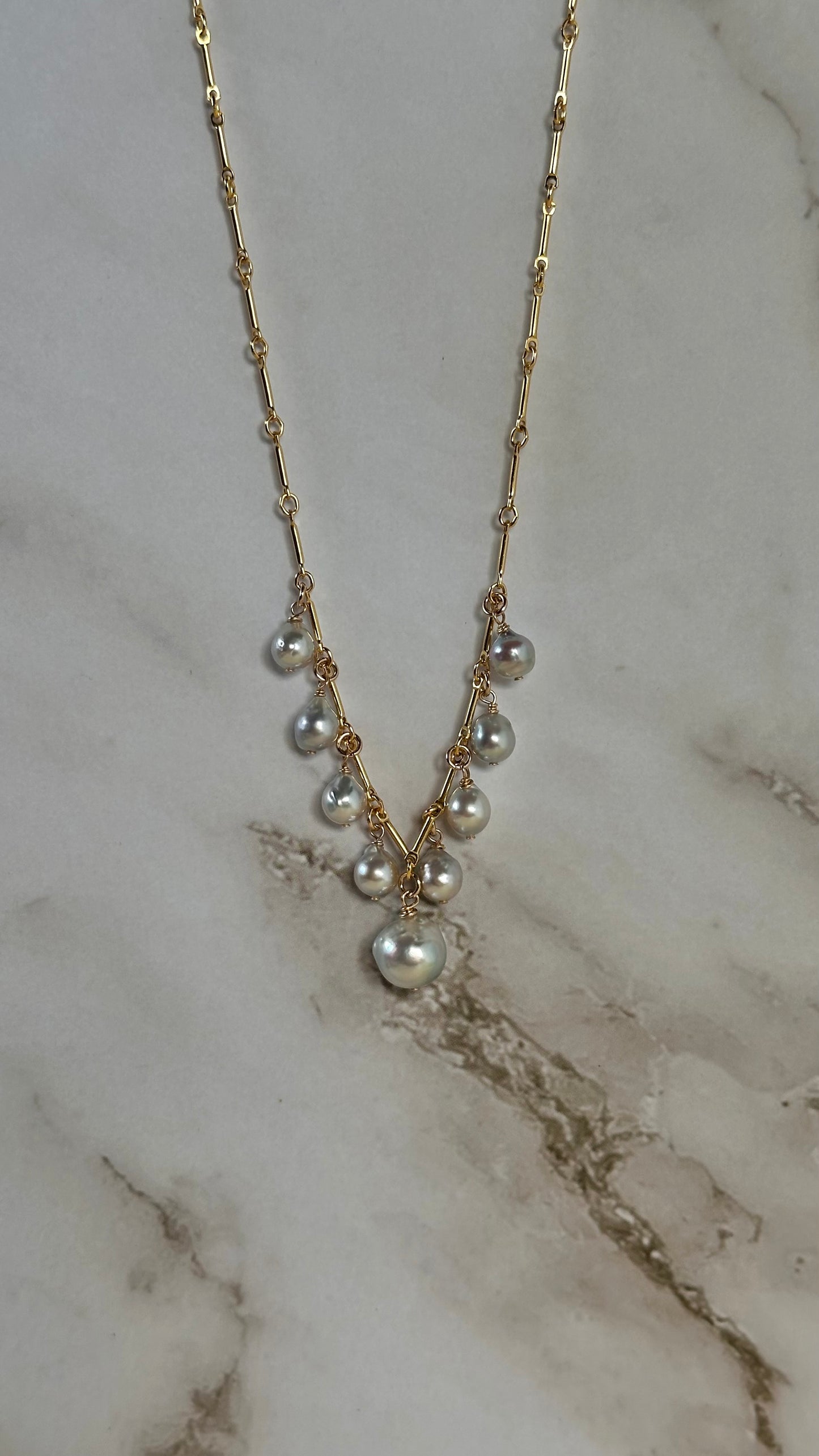 Blue Akoya Necklace