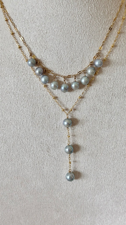 Blue Akoya Necklaces