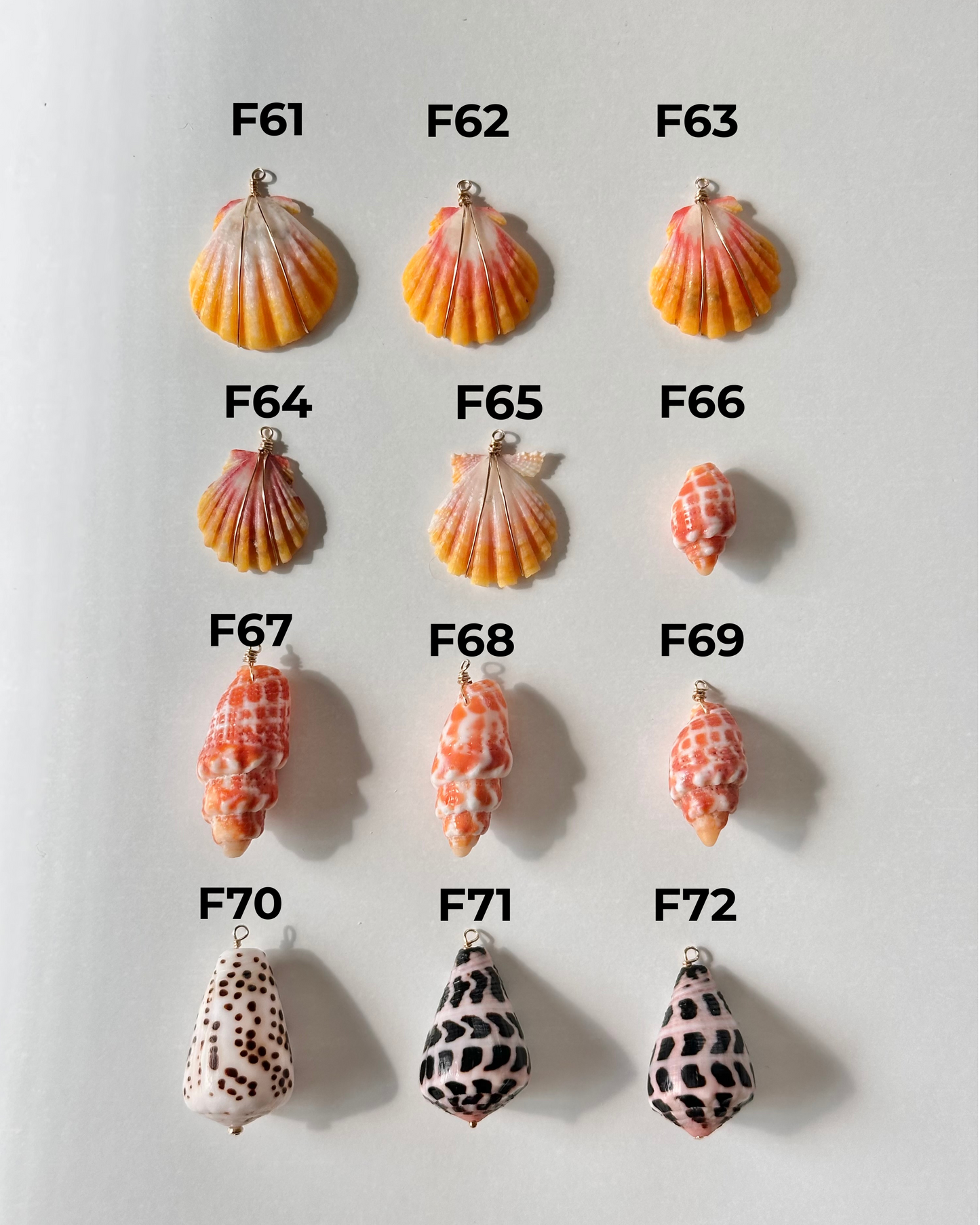 Charm Bar Sunrise, Miter, Hebrew + Flea Shells