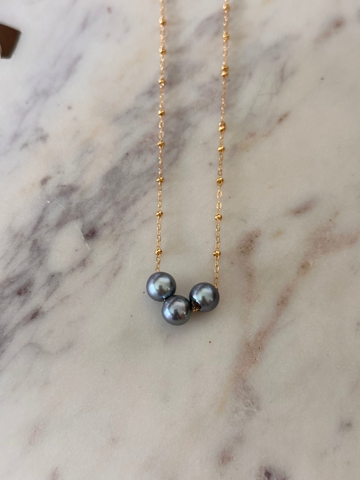 Blue Akoya Necklace