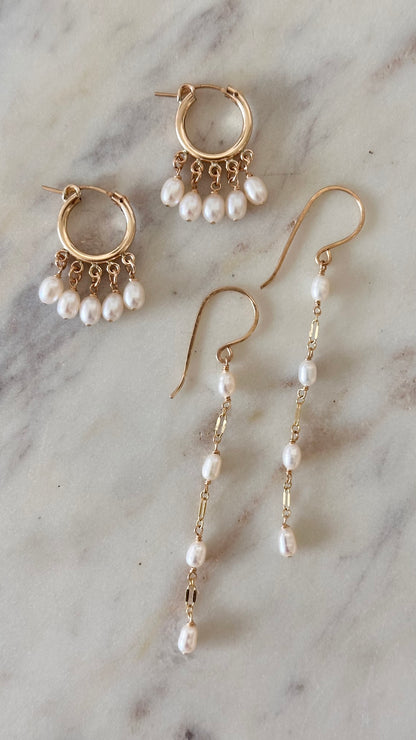 White Pearl Earrings