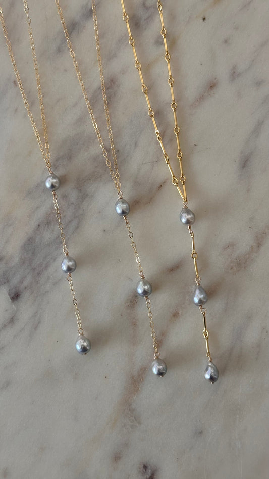 Drift Blue Akoya Lariat