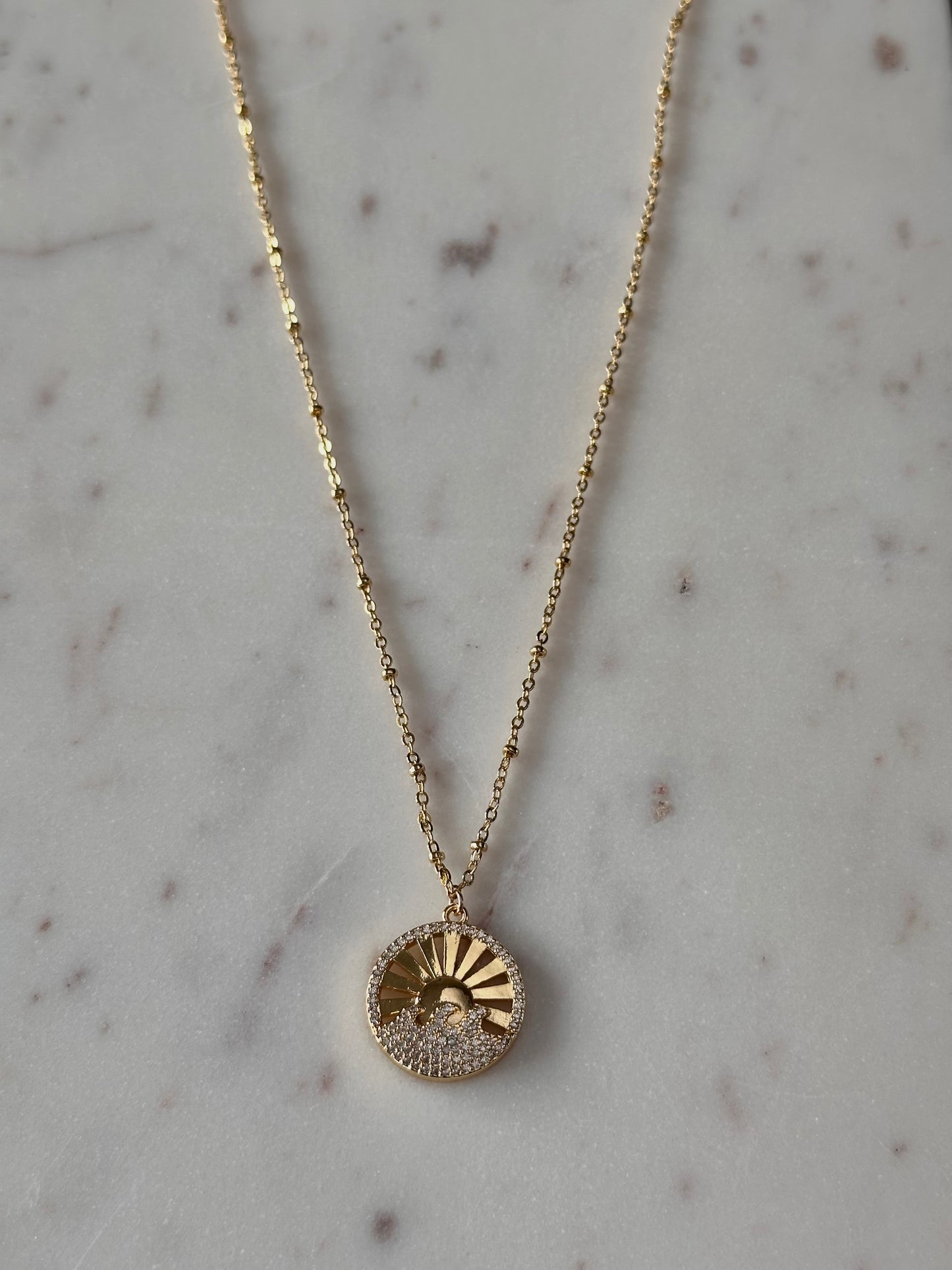 Saige Wave + Sun Necklace