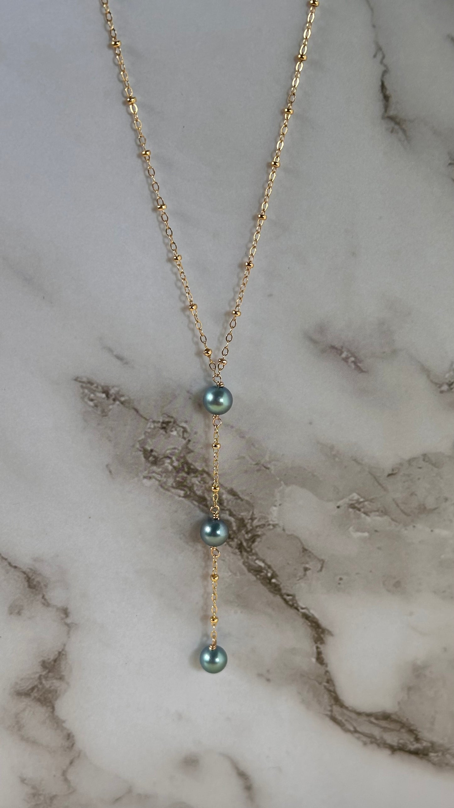 Blue Akoya Lariat