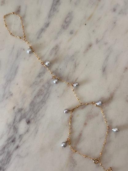 Blue Akoya Handchain