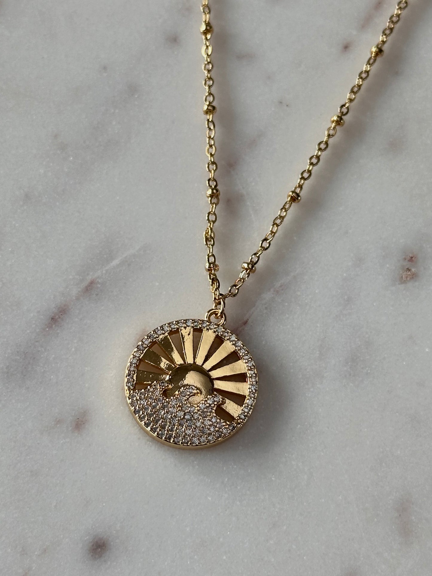 Saige Wave + Sun Necklace