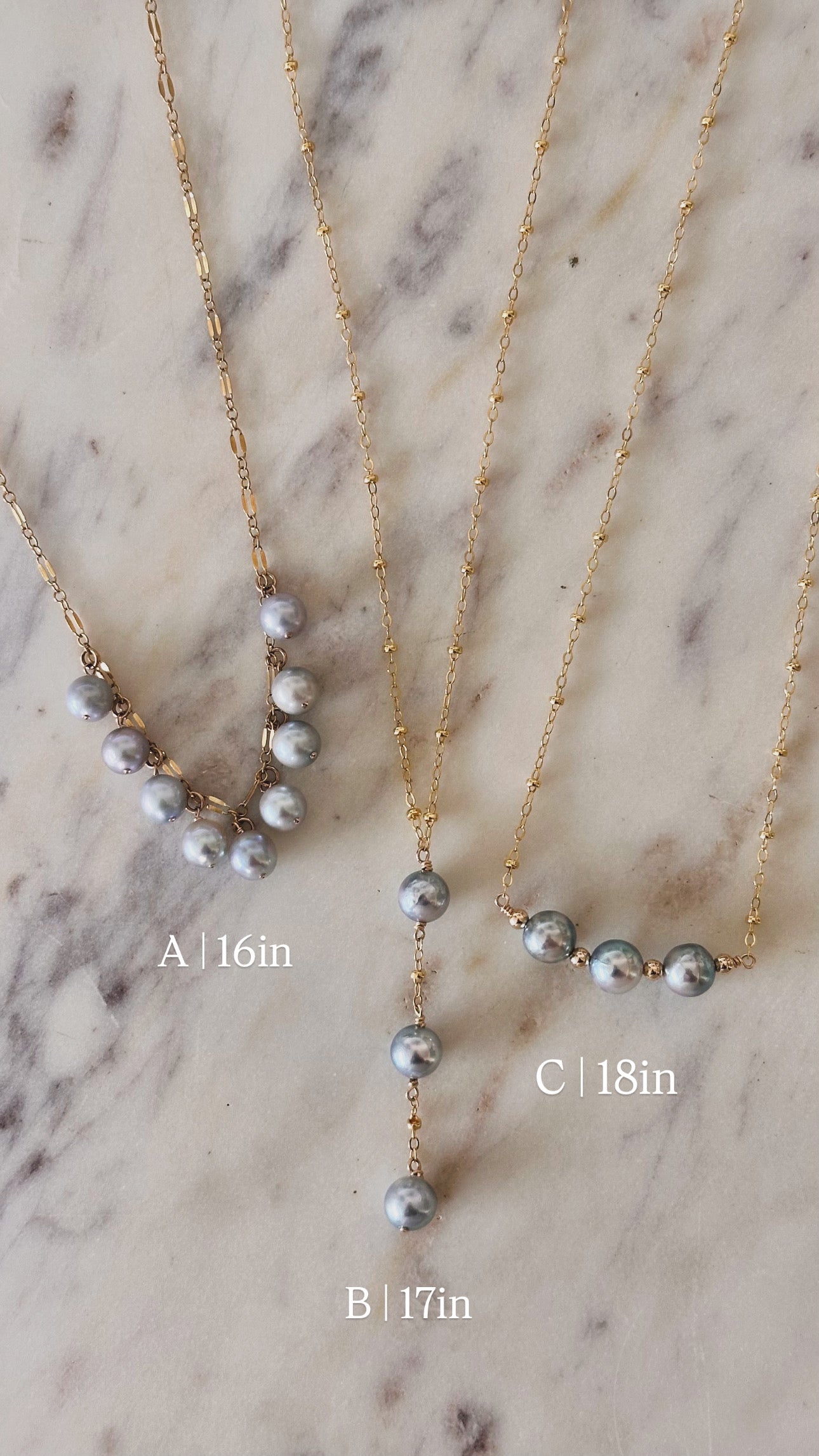 Blue Akoya Necklaces