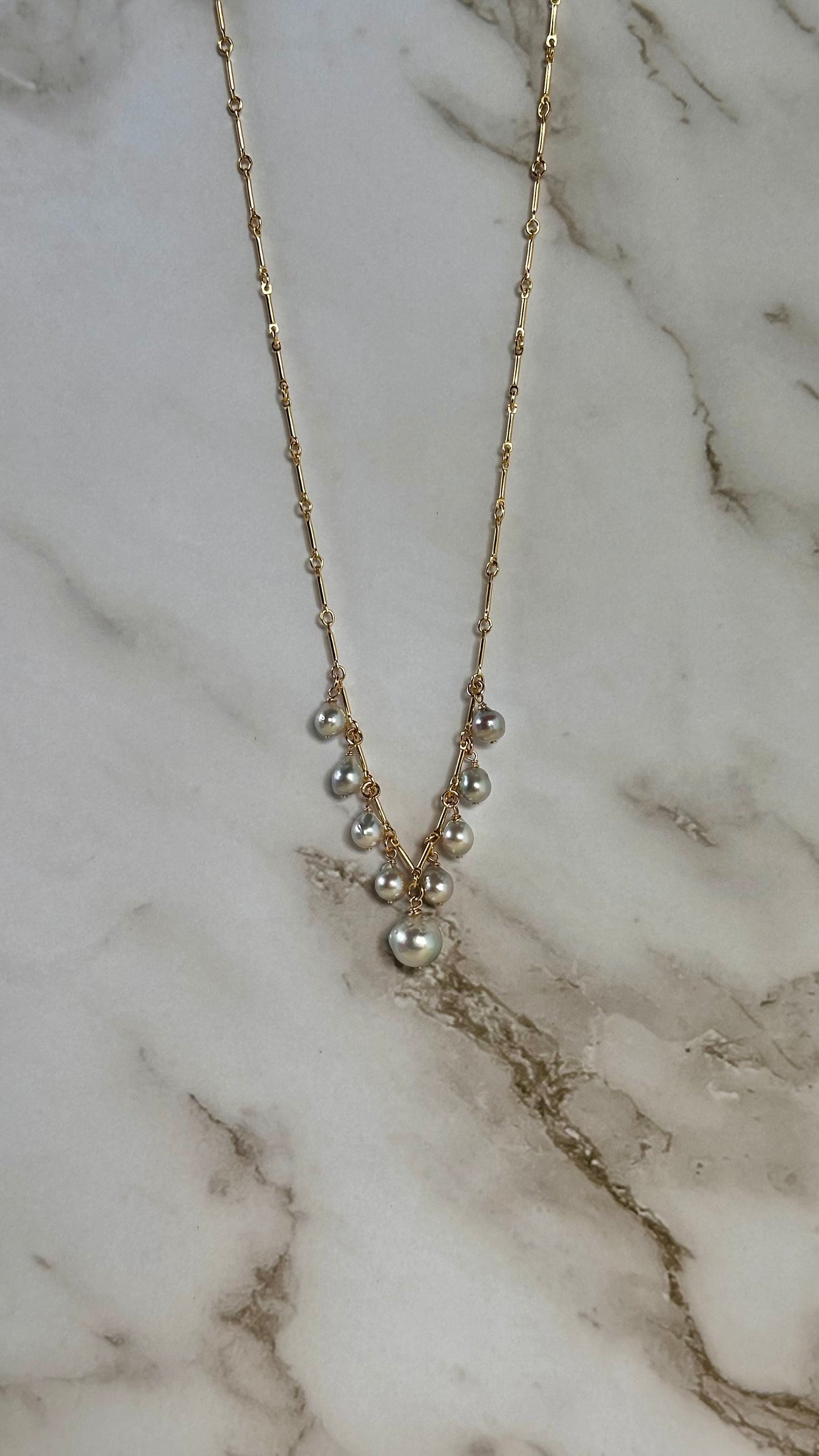 Blue Akoya Necklace