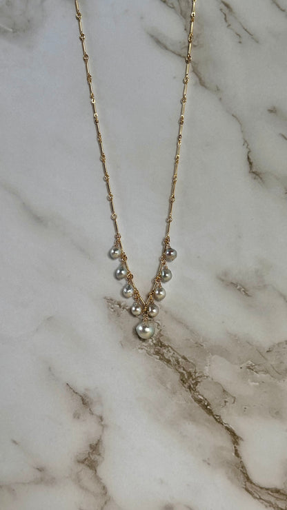 Blue Akoya Necklace