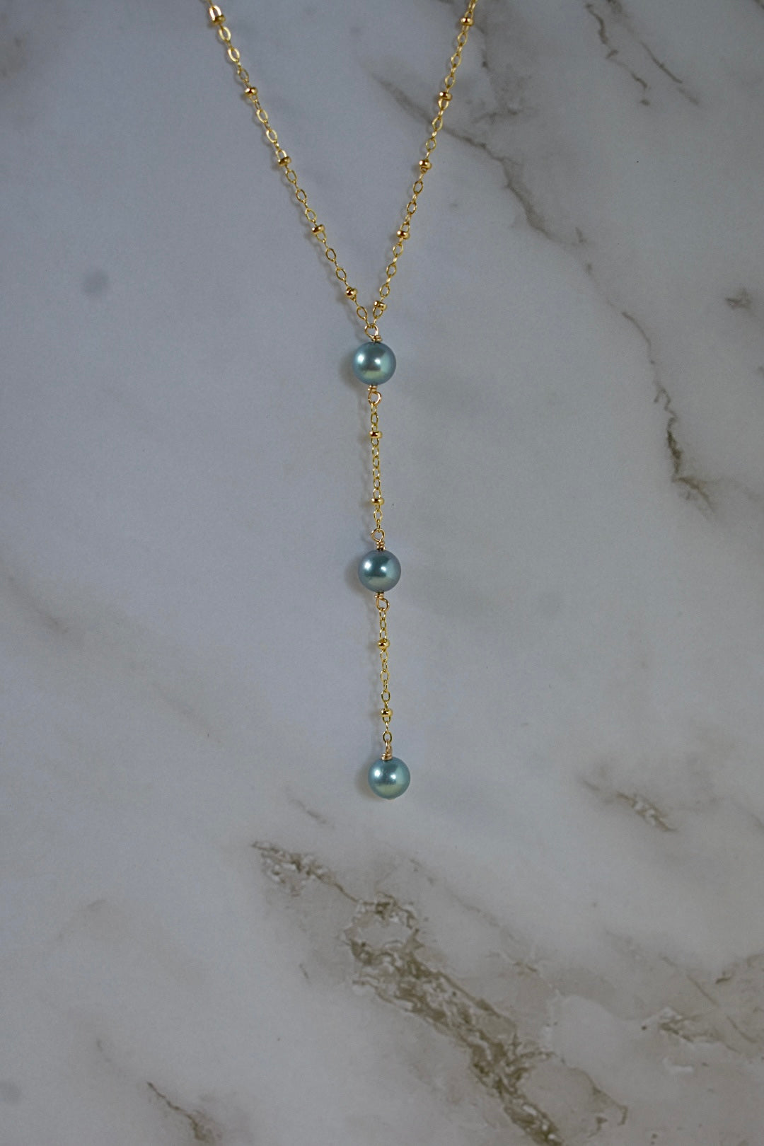 Blue Akoya Lariat