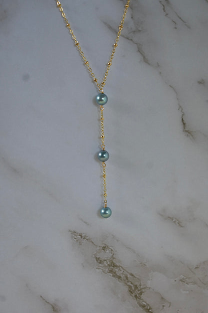 Blue Akoya Lariat