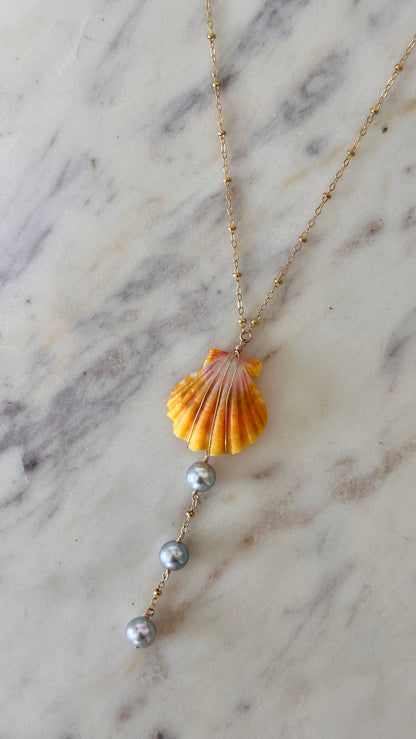 Sunrise Blue Akoya Lariat