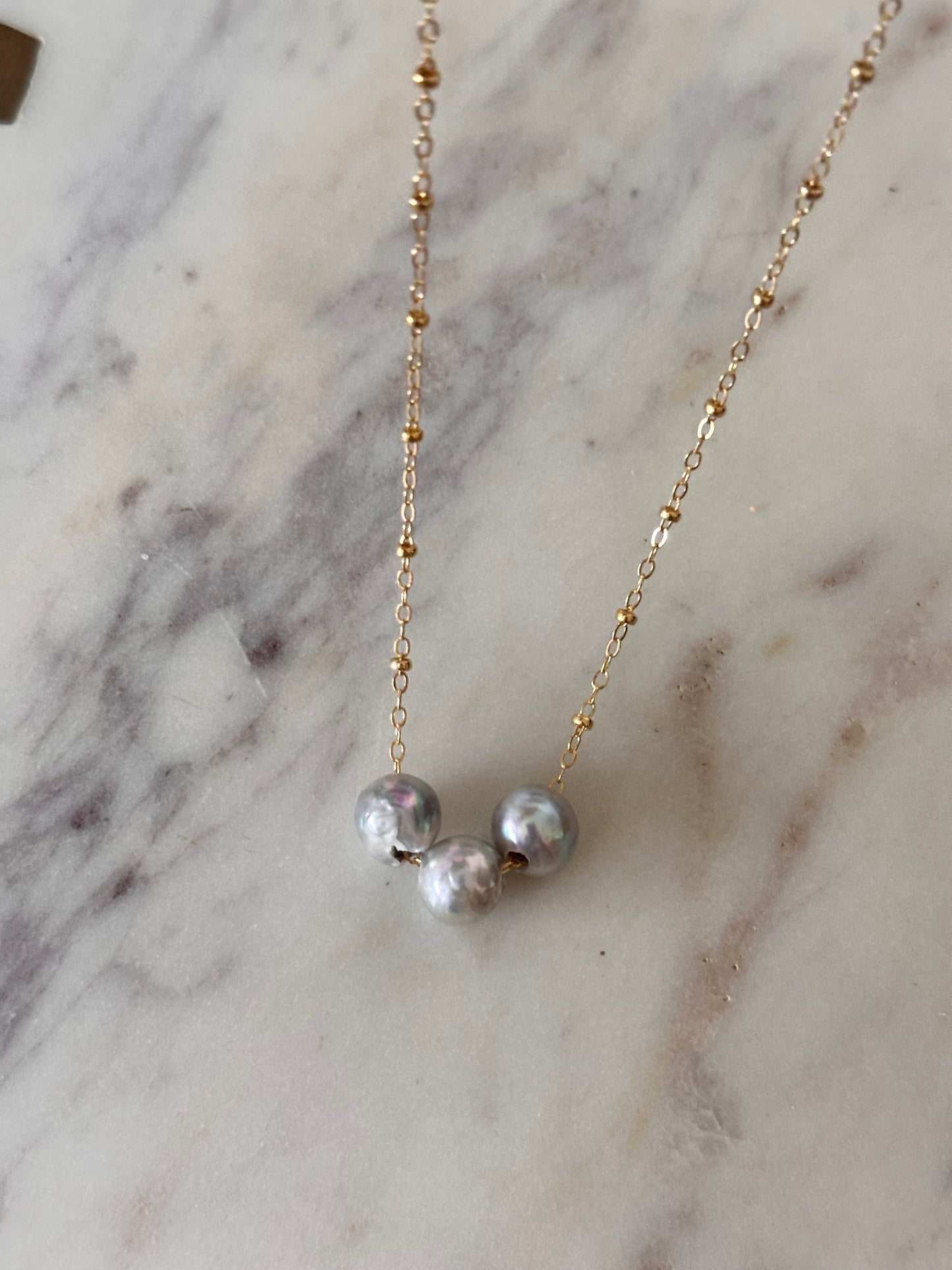 Blue Akoya Necklace
