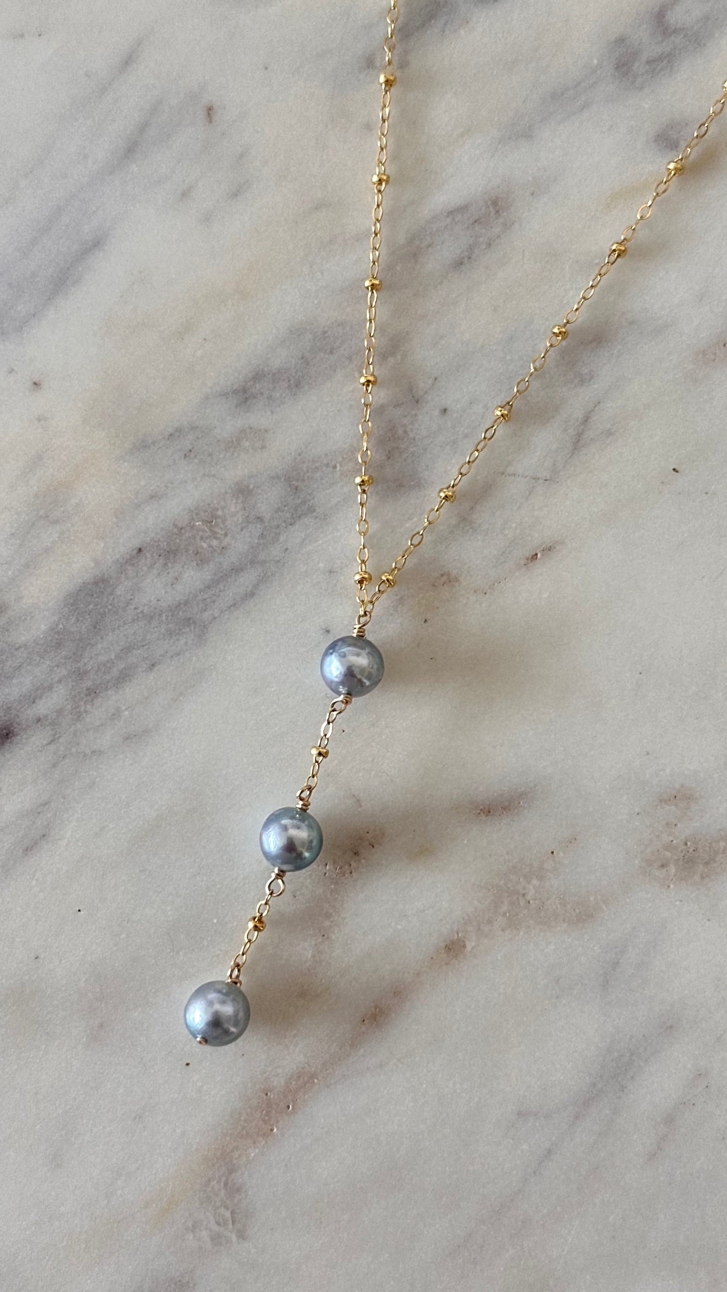 Blue Akoya Necklaces