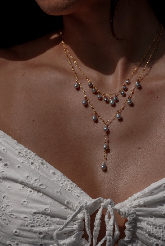 Hali Blue Akoya Lariat