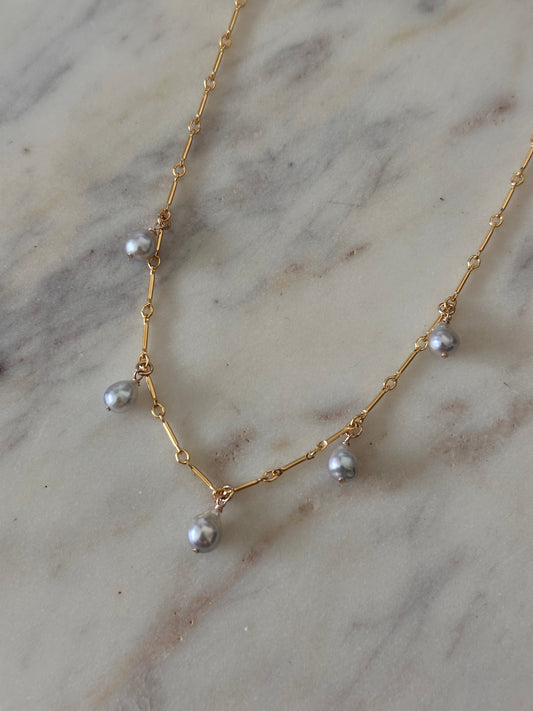 Blue Akoya Necklace