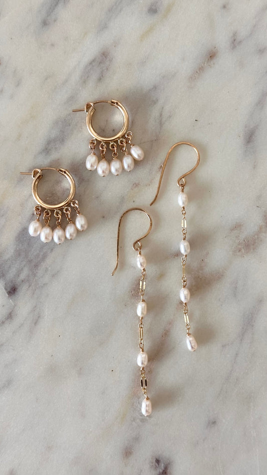 White Pearl Earrings