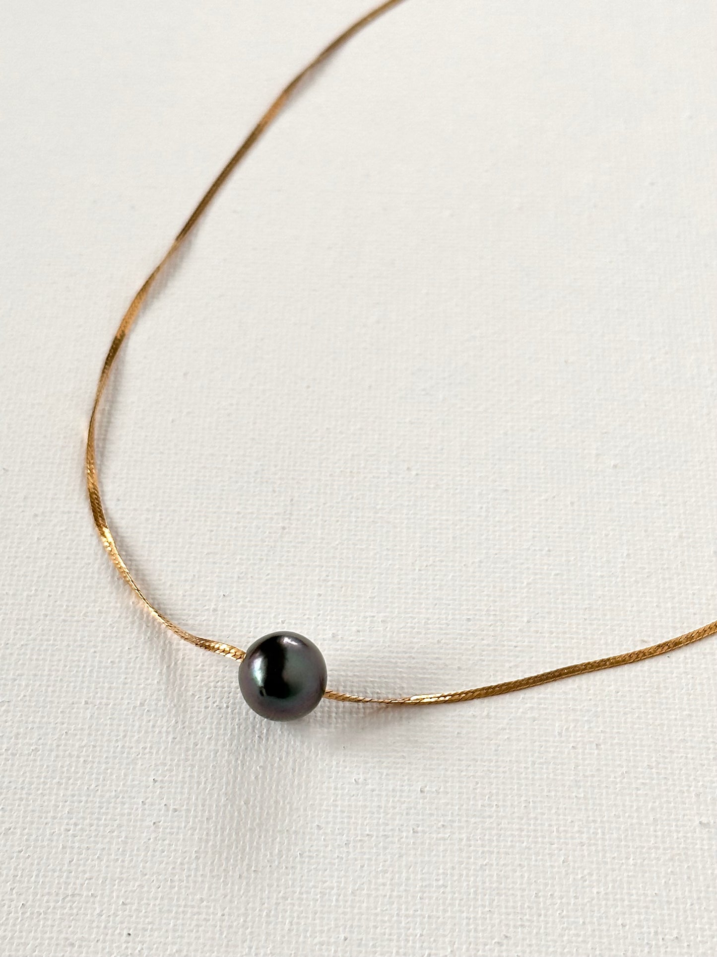 Tahitian Pearl x Herringbone Necklace